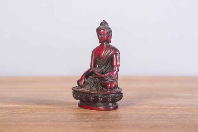 Buda de resina 12 cms. color rojo - Imagen 3