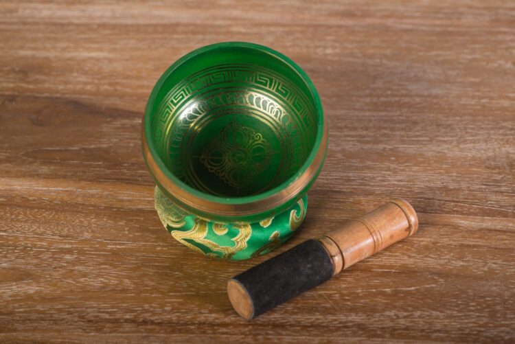 Cuenco tibetano verde 12 cms diámetro - Imagen 3