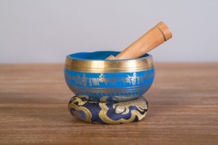 Cuenco tibetano azul 12 cms diámetro