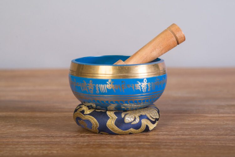 Cuenco tibetano azul 12 cms diámetro