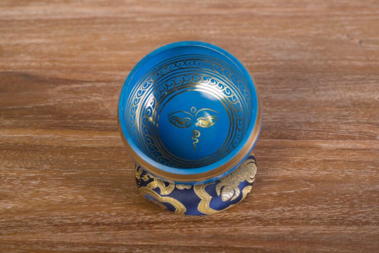 Cuenco tibetano azul 12 cms diámetro - Imagen 3