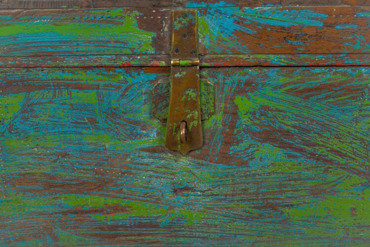 Baúl de madera pintada - Imagen 5