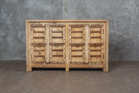Buffet rústico madera y fierro 4 puertas
