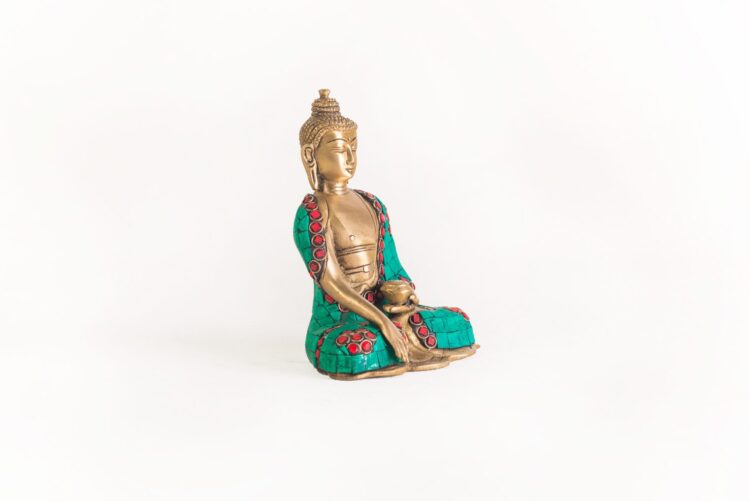 Buda de bronce y piedras - Imagen 4