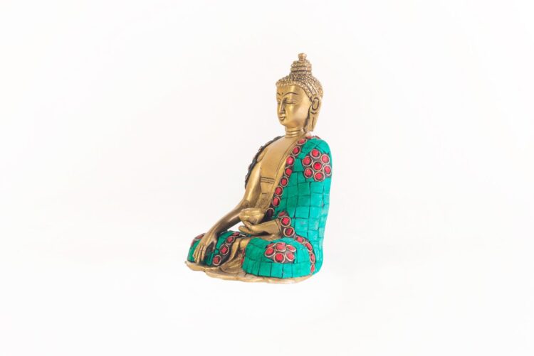 Buda de bronce y piedras - Imagen 3