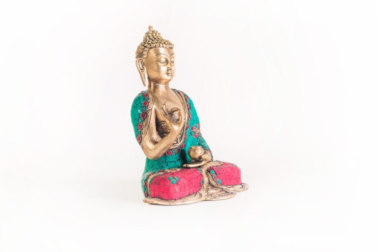 Buda de bronce y piedras 25 CMS - Imagen 3