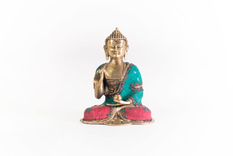 Buda de bronce y piedras 25 CMS