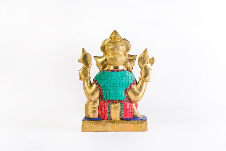 Ganesha de bronce y piedra - Imagen 3