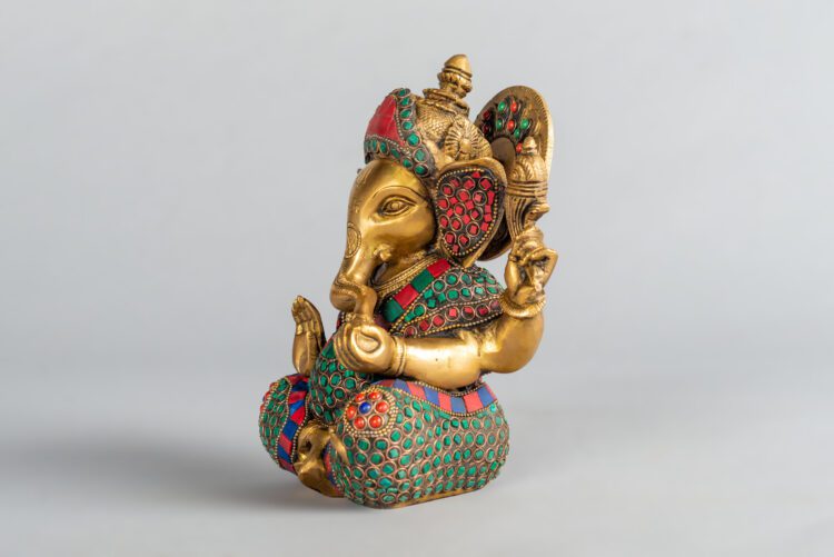 Ganesh de bronce y piedra - Imagen 3