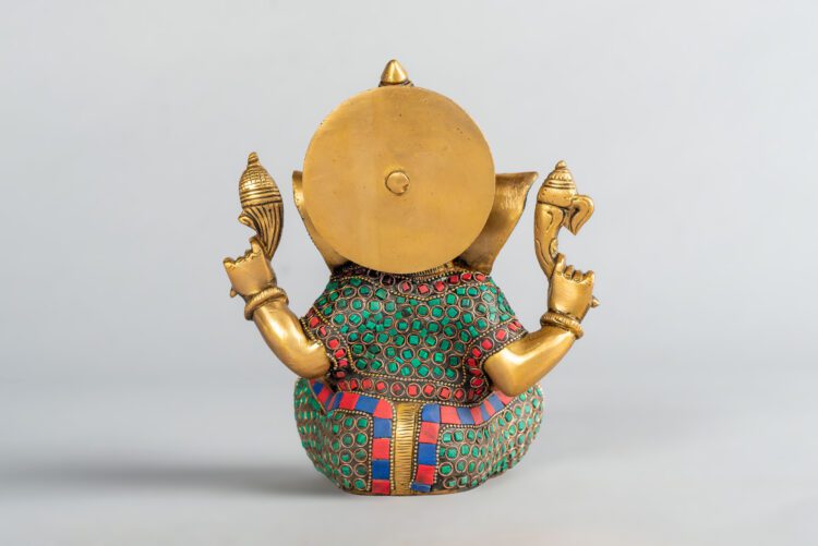 Ganesh de bronce y piedra - Imagen 4