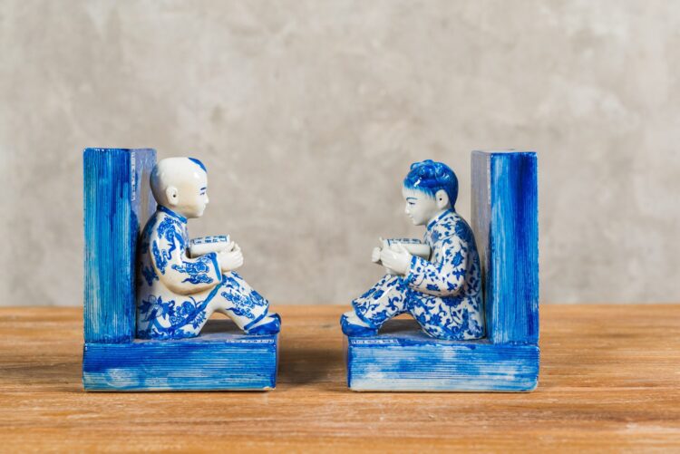 Par Apoya Libros de porcelana - Imagen 5