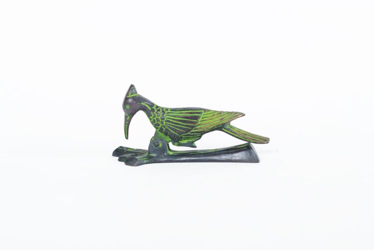 Tocapuerta de bronce pájaro verde - Imagen 5