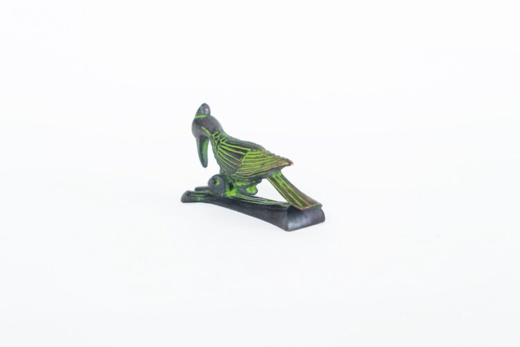 Tocapuerta de bronce pájaro verde - Imagen 4