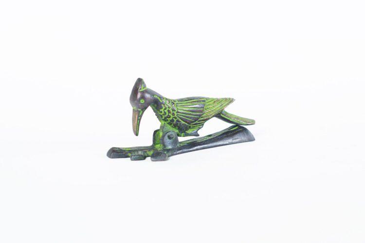 Tocapuerta de bronce pájaro verde - Imagen 2
