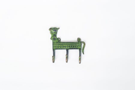 Perchero de bronce caballo 3 ganchos