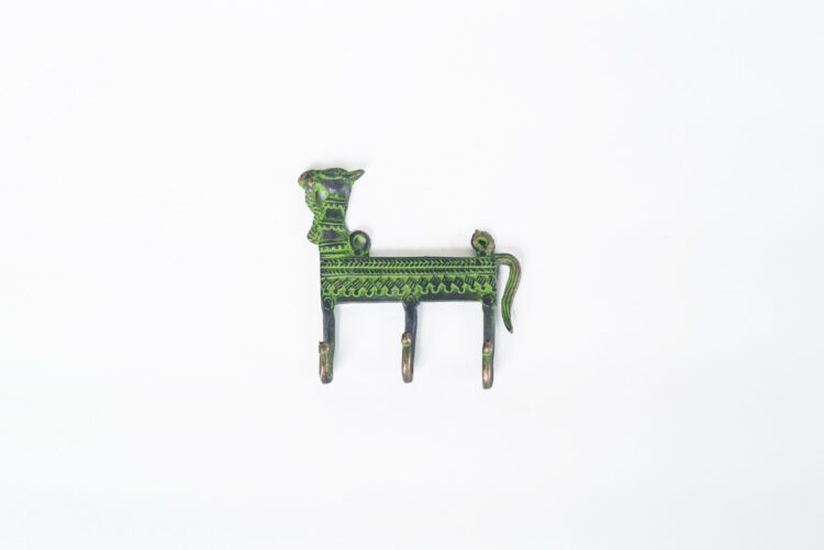 Perchero de bronce caballo 3 ganchos