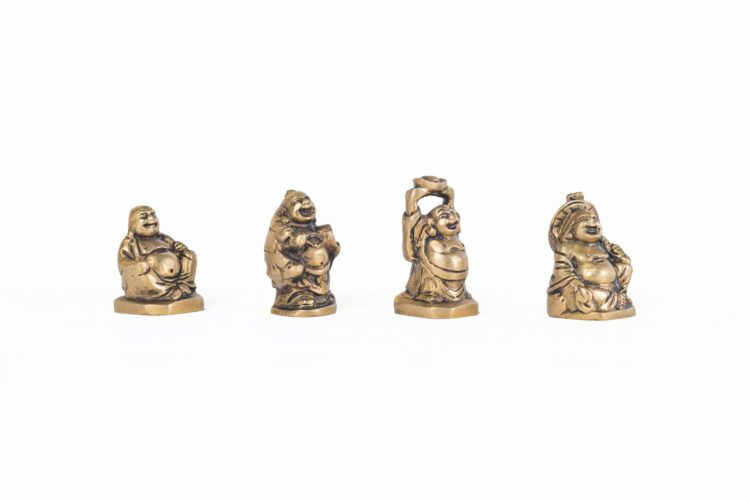 Buda feliz de bronce pequeño - Imagen 5