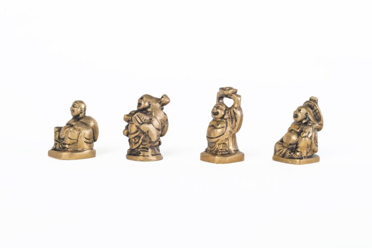 Buda feliz de bronce pequeño - Imagen 4