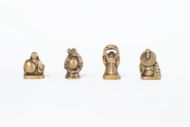 Buda feliz de bronce pequeño - Imagen 3