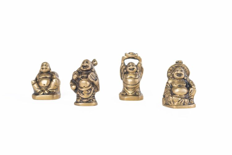 Buda feliz de bronce pequeño - Imagen 2