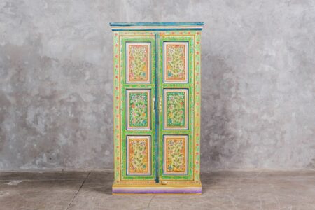 Alacena India pintada a mano verde