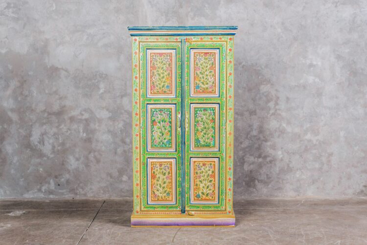 Alacena India pintada a mano verde