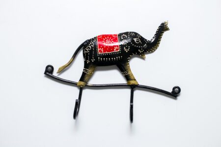 Perchero elefante de metal