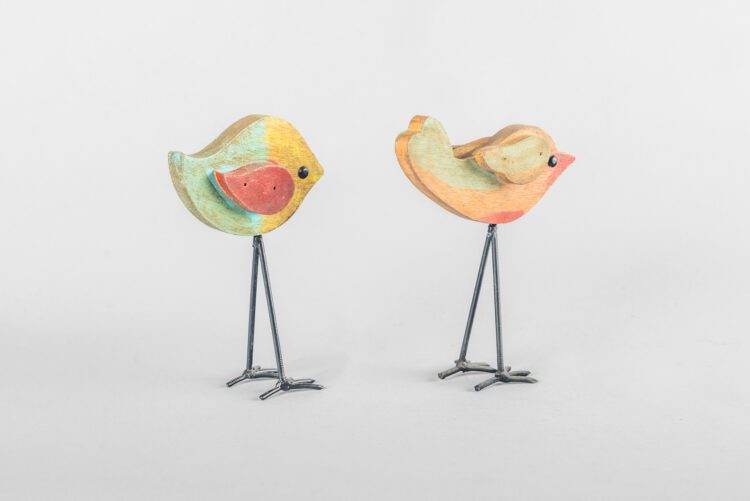 Esculturas de pollos