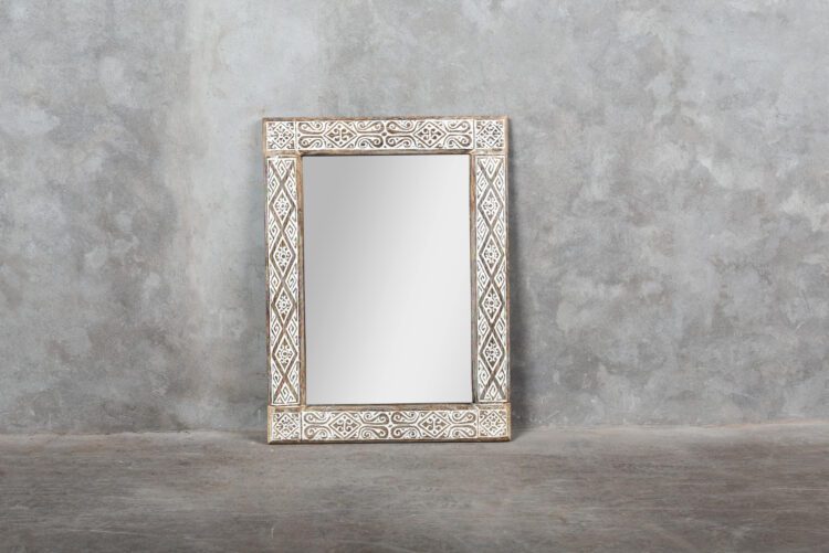 Espejo rectangular tallado XXS