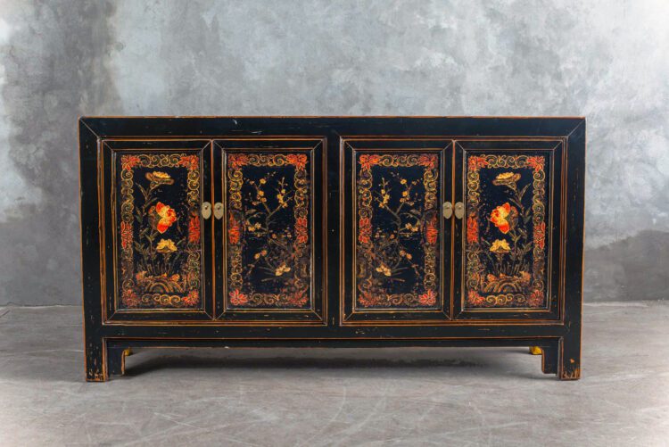Cabinet Chino Antiguo Pintado Flores