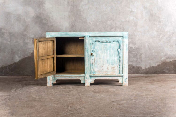 Mueble decapado 2 puertas celeste - Imagen 5