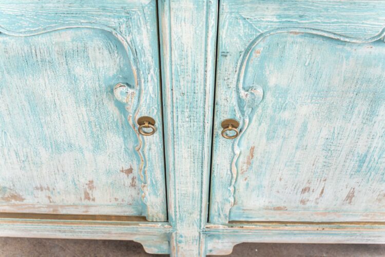 Mueble decapado 2 puertas celeste - Imagen 4