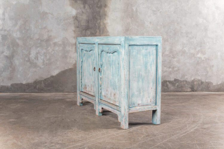 Mueble decapado 2 puertas celeste - Imagen 2