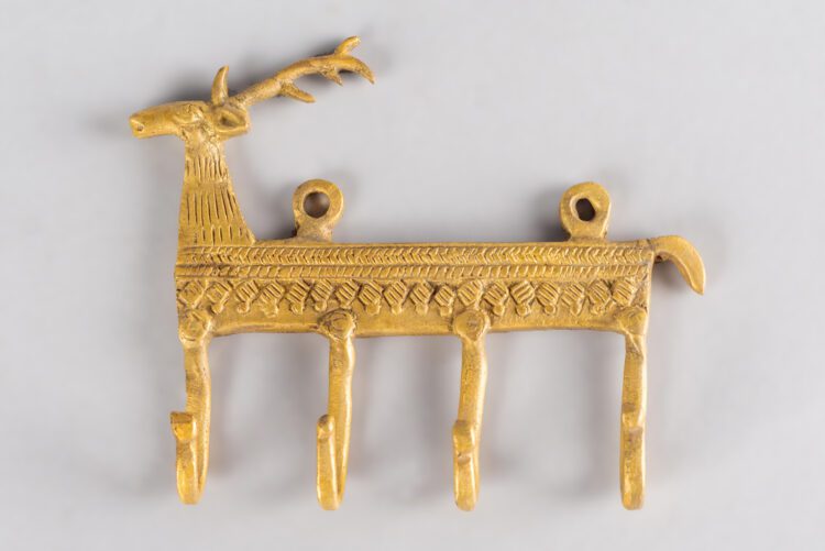 Perchero de bronce Venado 4 ganchos