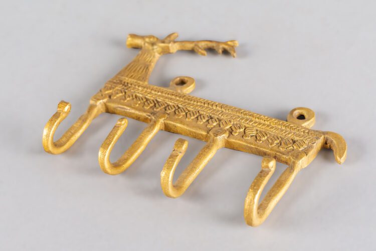 Perchero de bronce Venado 4 ganchos - Imagen 2
