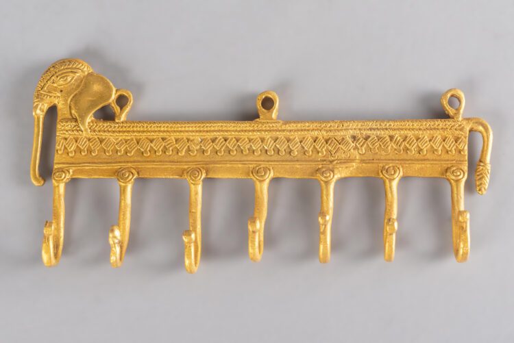 Perchero de bronce Elefante 7 ganchos