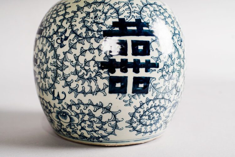 Jarrón Chino Azul y Blanco - Imagen 4