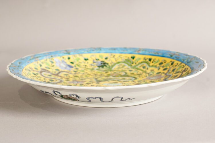 Plato Porcelana Chino Borde Celeste - Imagen 2
