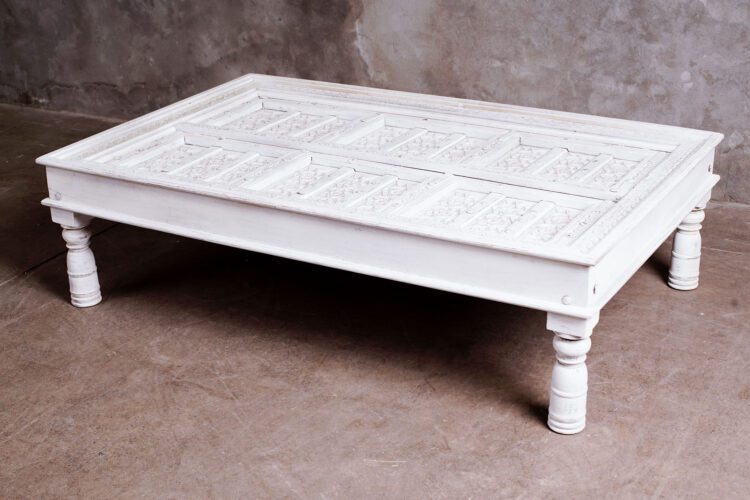 Mesa Hindu Tallada Blanca - Imagen 4