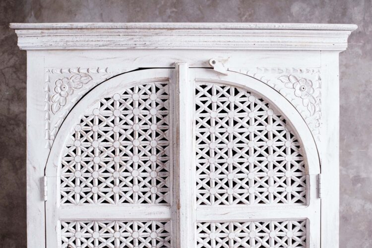 Cabinet Hindu Blanco Tallado - Imagen 2