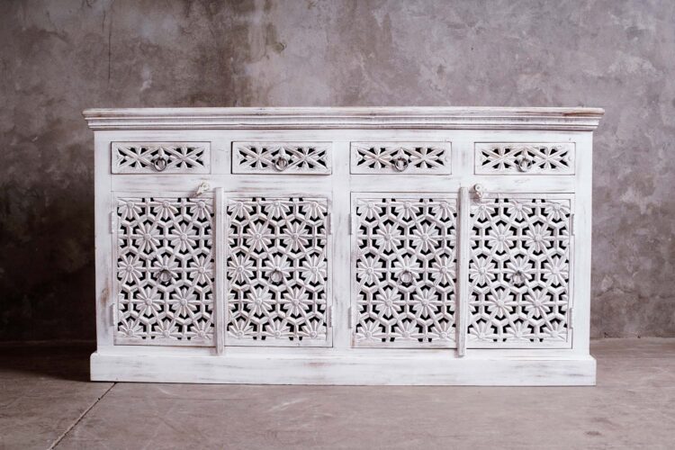 Buffet Indio Tallado 4 Puertas 4 Cajones