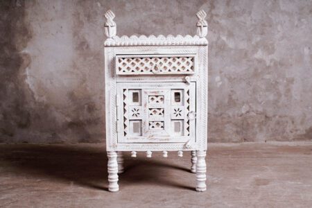 Velador Tallado Blanco