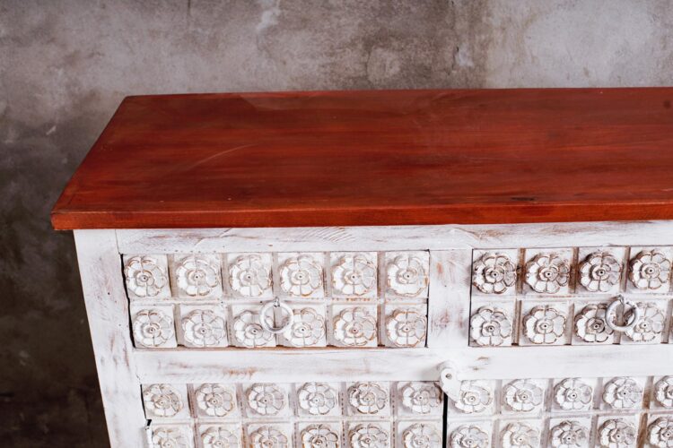 Buffet Blanco Cubierta Natural 4 cajones - Imagen 2