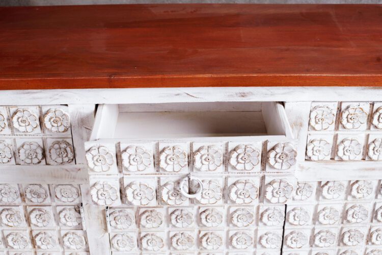 Buffet Blanco Cubierta Natural 4 cajones - Imagen 4
