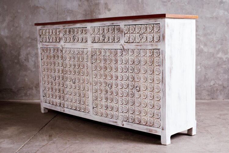 Buffet Blanco Cubierta Natural 4 cajones - Imagen 7