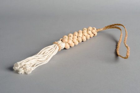 Colgante Decorativo Cuentas de Madera Natural y Cordel