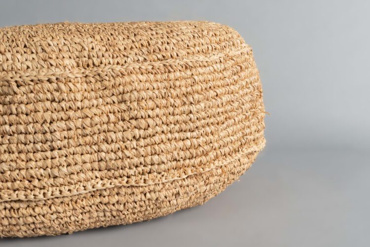 Pouf Redondo Rafia Natural - Imagen 2