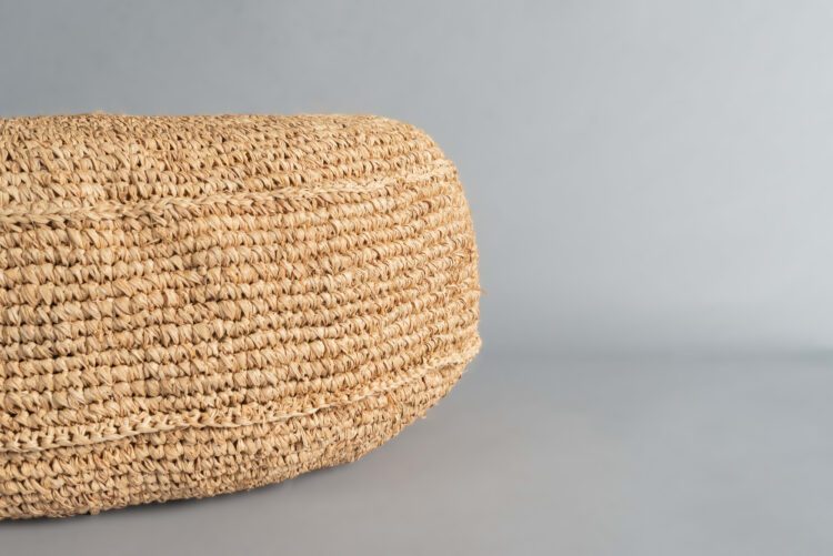 Pouf Redondo Rafia Natural - Imagen 4