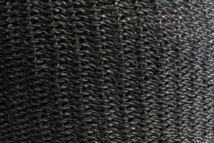 Pouf Redondo Rafia Natural Negro - Imagen 2