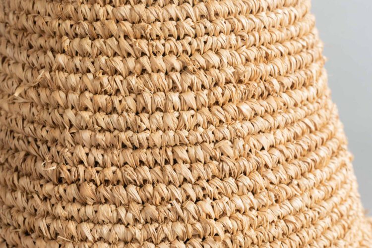 Pantalla de Lampara Fibra Natural Conica/ Flecos - Imagen 4